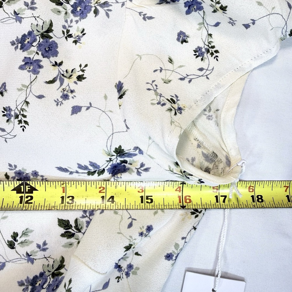 NWT Reformation Frasier Dress Madeline Floral Ruched Side Slit Midi Size 0 NEW - Picture 12 of 14